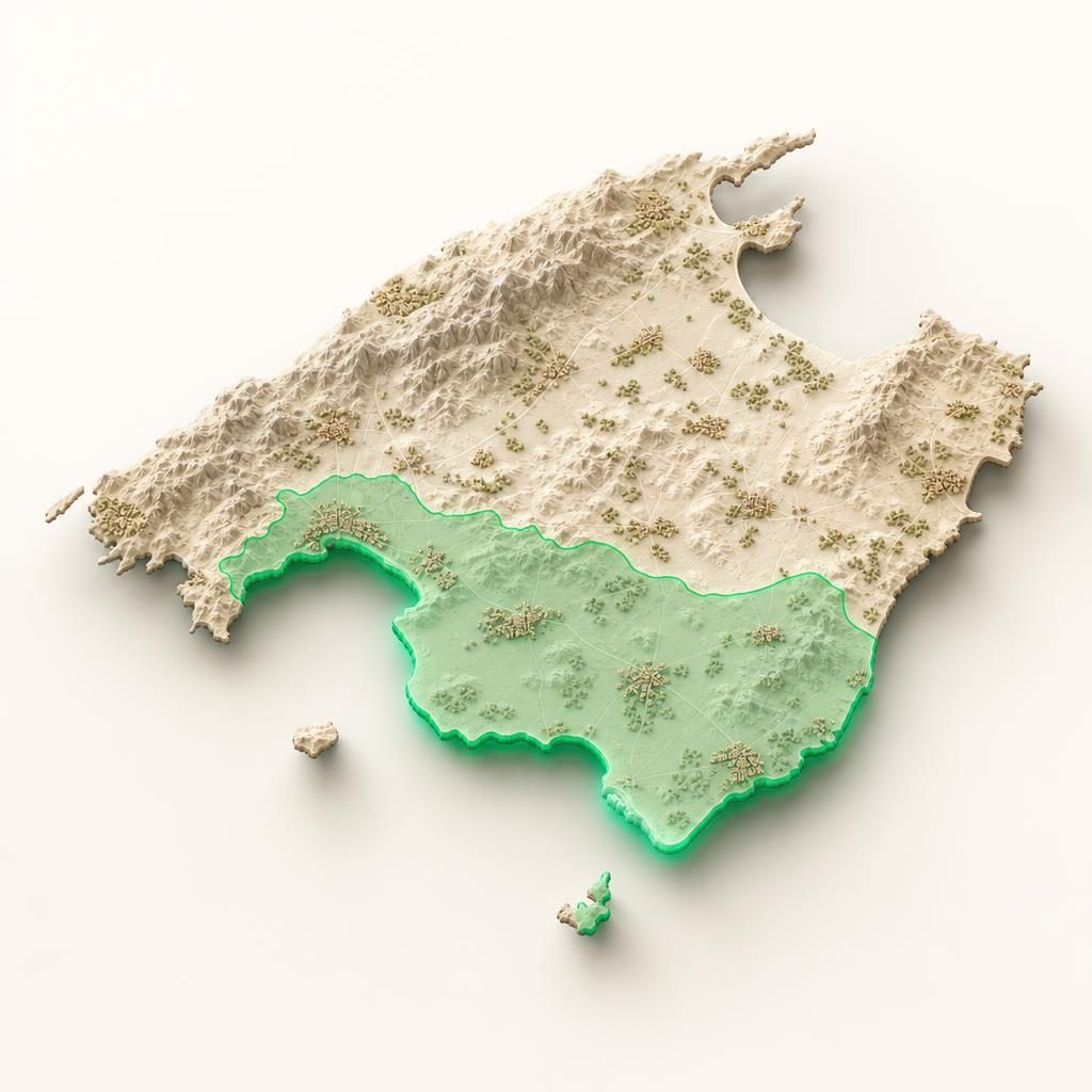 Map of South coast Mallorca